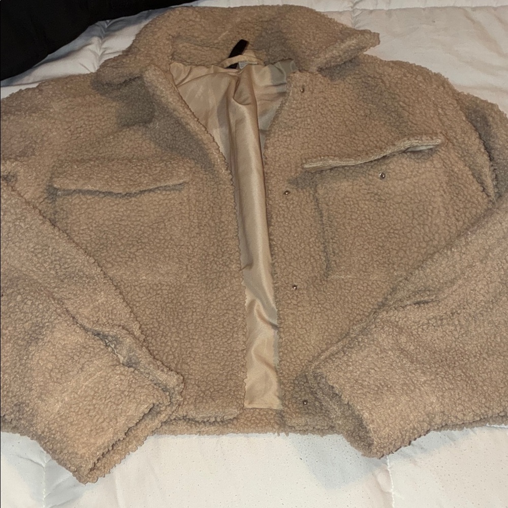 Women's Tan Sherpa Jacket